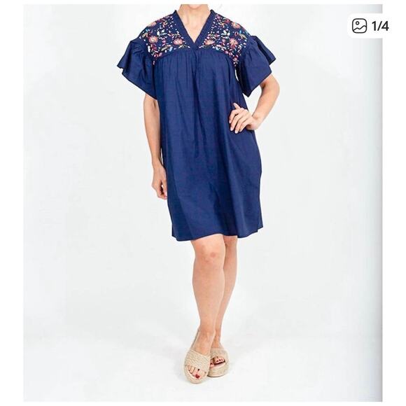 Vilagallo Eliza Dress- Navy - Picture 5 of 15
